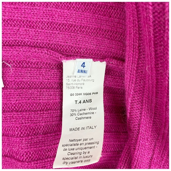 Lanvin Petite Pink Shrug Cashmere/Wool Cardigan‎ Size 4 - Picture 8 of 9